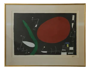 Joan Miro, Sun and Sparks, 1960s, Color Lithograph, Framed