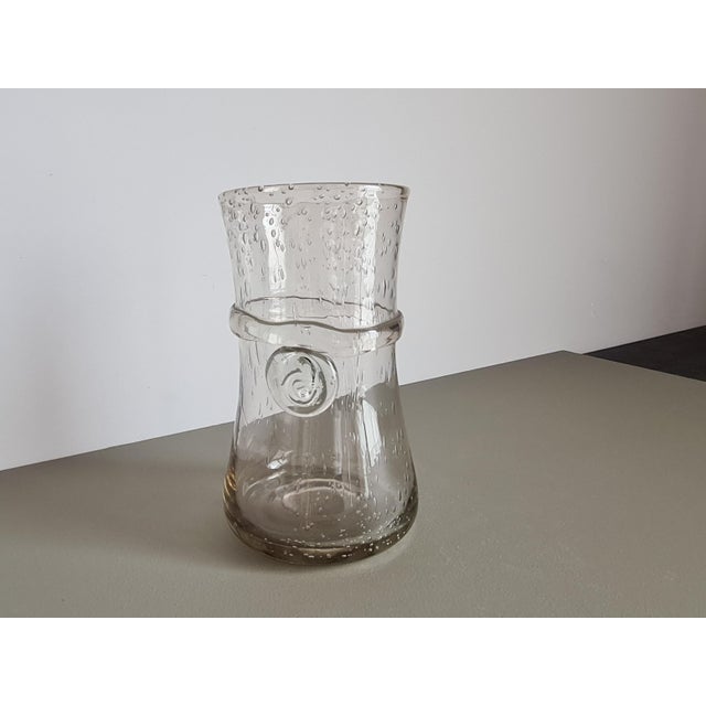 French Biot Bubble Glass Vase, 1960 For Sale - Image 6 of 15