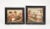 Pair antique needlework pictures each showing a young girl in a country landscape. Wonderful composition, color and...