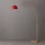 Half Dome 92" Arc Lamp, Mid-Century Modern, Weathered Brass, Crimson Red Steel Shade, Dimmable For Sale In Los Angeles - Image 6 of 7