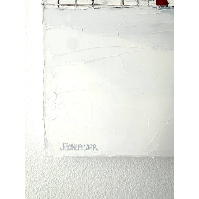 White "Blue Trees in Winter" Modern Oil Painting, by Jennifer Hohlfelder For Sale - Image 8 of 8