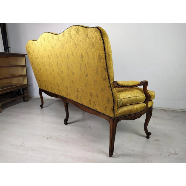 Brown Louis XV Style Golden Bench For Sale - Image 8 of 18