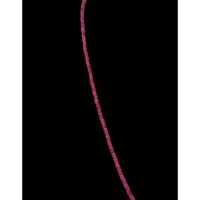 Natural 100 Carat Natural Ruby Bead Single Strand Necklace with Silver Clasp For Sale - Image 17 of 18
