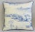 Custom-tailored pillow in vintage "Port De Pech" cotton toile fabric from the French fabric house of Thevenon 1908 Fabrics...