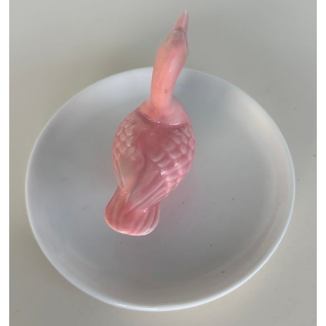 Pair of Pink Swan Ceramic Catchall Ring Dishes For Sale - Image 10 of 15
