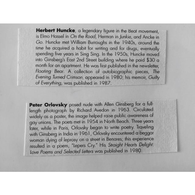 Fred McDarrah, Signed Silver Gelatin Photograph Peter Orlovsky, Herbert Huncke Beatnik Photo For Sale - Image 4 of 5