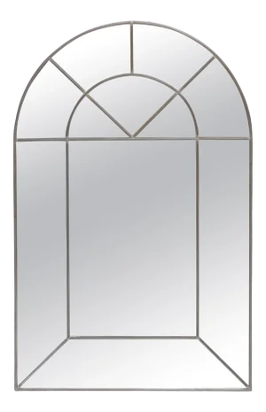 Large Dome Shape Leaded Glass Wall Mirror Artist Signed and Dated