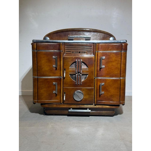 Metal Art Deco Harem Stove from Fobrux, Belgium, 1930s For Sale - Image 7 of 9