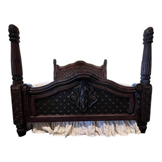 Mexican Hand Carved Bedframe For Sale