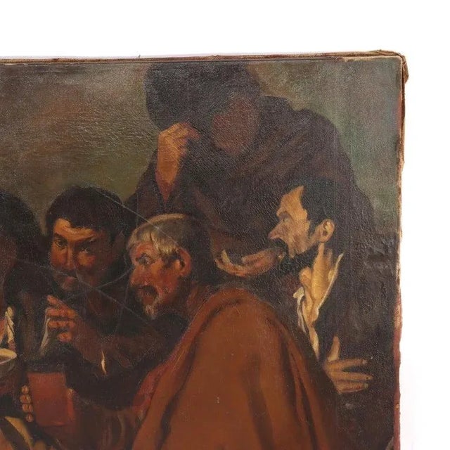 Textile 1920s Oil on Canvas Old Master Copy of Velazquez’s “The Triump of Bacchus" C1920 For Sale - Image 7 of 9
