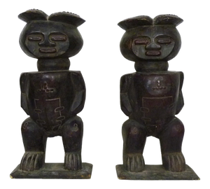 Unknown, Pygmy Statues, 1970s, Wood, Set of 2