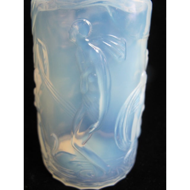 Sabino Blue Opalescent Dancing Nude Nymphs Art Deco Glass 6" Perfume Scent Bottle For Sale - Image 12 of 16