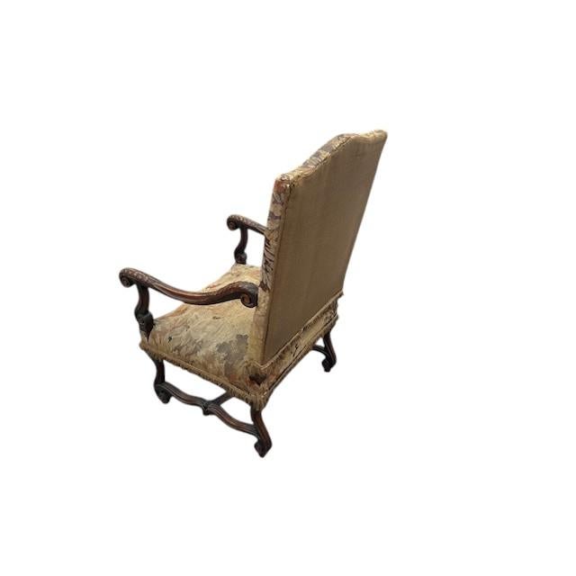 Late 19th Century Late 19th Century French Walnut Louis XIII Style Armchair For Sale - Image 5 of 12