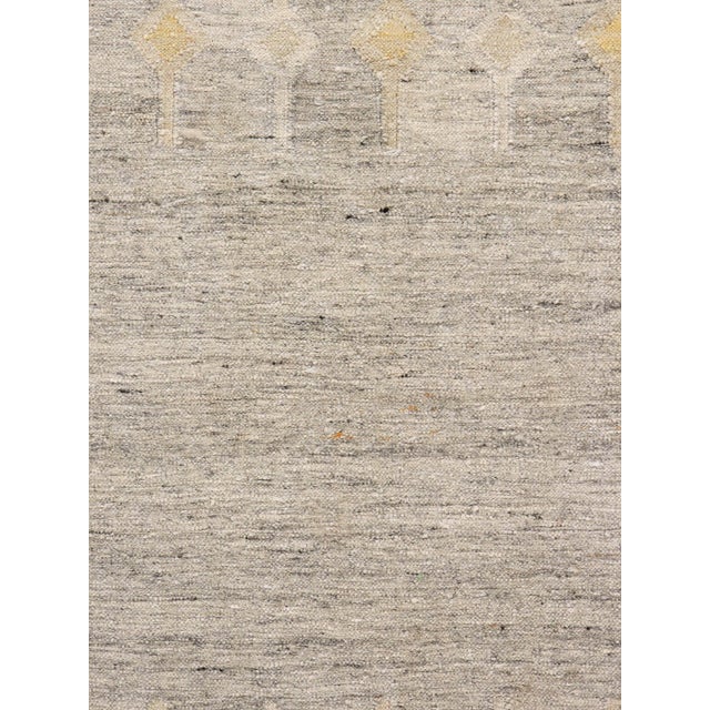 Contemporary Swedish Style Gray & Yellow Kilim Deco Rug 8' X 10' For Sale In New York - Image 6 of 7