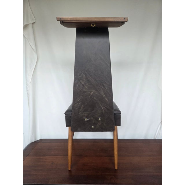 1950s Mid-Century Modern Vinyl Butler/Valet Telephone Chair W/ Lift-Top Storage For Sale - Image 9 of 9