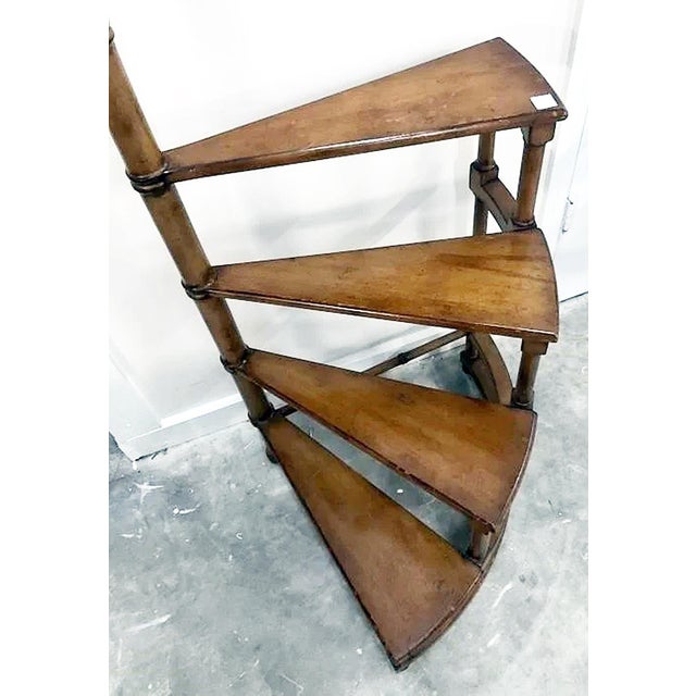 Vintage Mahogany Spiral Library Steps For Sale - Image 4 of 12