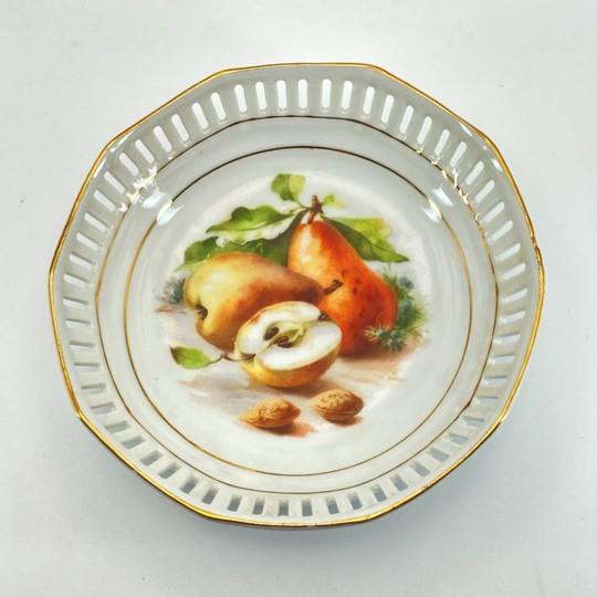 Set of 6: Schumann Bavaria/Arzberg Reticulated Porcelain Berry Bowls (Fruit Design) Vintage 1950s For Sale - Image 9 of 18