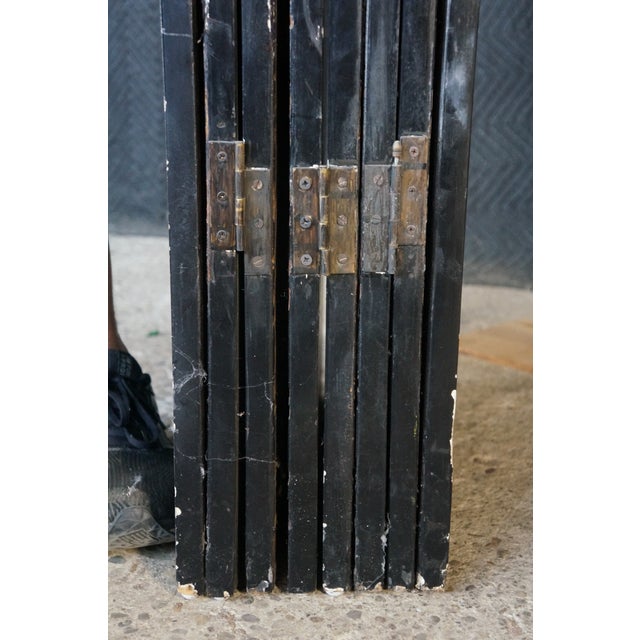 Vintage Chinoiserie Black Lacquer 8 Panel Folding Screen Room Divider 144" For Sale - Image 13 of 18