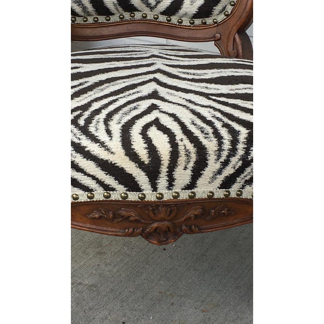 French Zebra Accent Arm Chair For Sale - Image 11 of 12