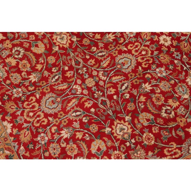 Shabby Chic Elegant Floral Pak-Persian Red/Beige Wool Rug - 8'1'' X 9'10'' For Sale - Image 3 of 9