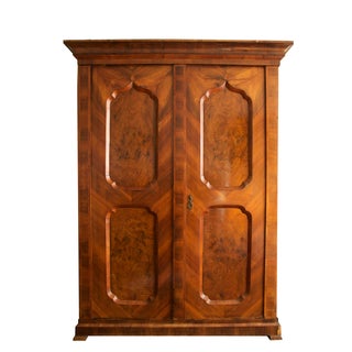 Antique Biedermeier Walnut Wardrobe For Sale
