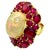 Bochic "Capri" Vintage Ruby & Fire Opal Cluster Ring Set In 18K Gold & Silver For Sale - Image 15 of 18
