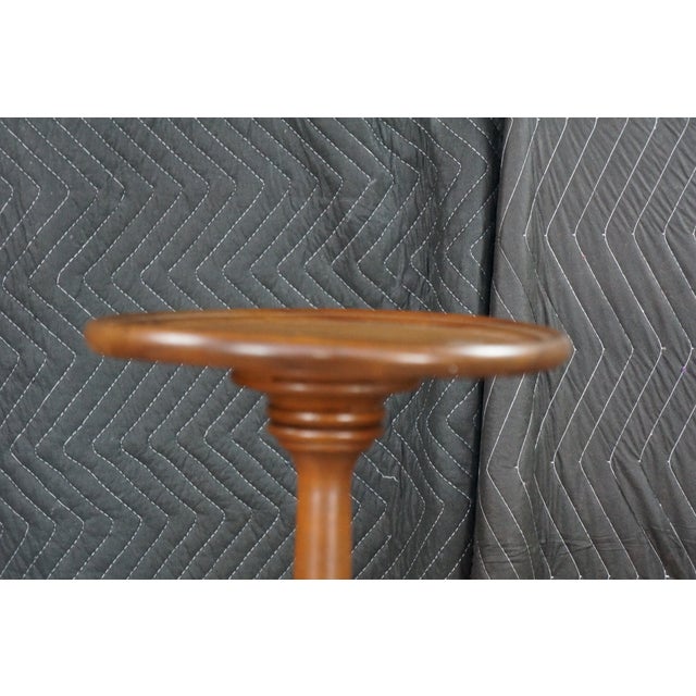 Vintage Bartley Collection Queen Anne Style Solid Cherry Candle Stand Pedestal For Sale - Image 9 of 18