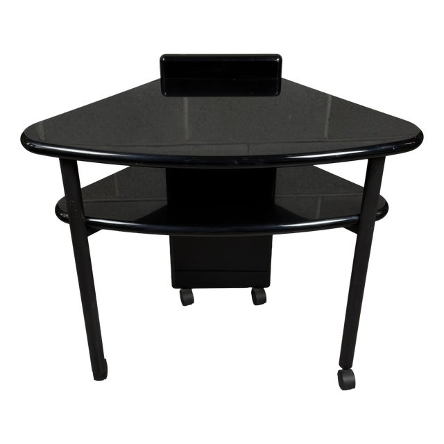 Console Table in Black Lacquered Wood For Sale