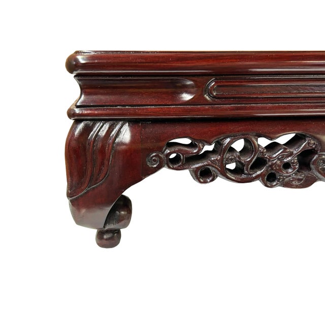 Brown 17" Reddish Brown Wood Rectangular Dragon Crawl Legs Display Stand Riser For Sale - Image 8 of 11