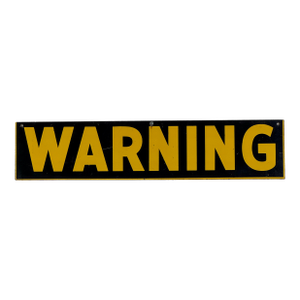 Vintage "Warning" Enamel Sign in School Bus Yellow, and Black