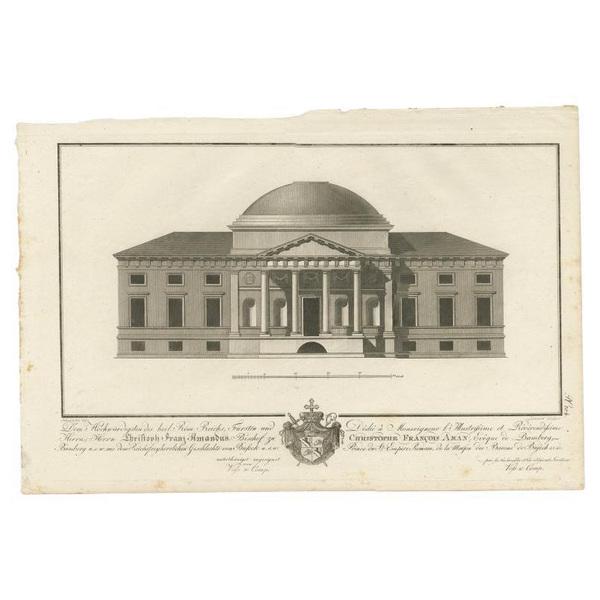 Antique print titled 'Dem Hochwürdigsten des heil Röm. Reichs Fürsten und Herrn, Herrn Christoph Franz Amandus (\.)'. Old...