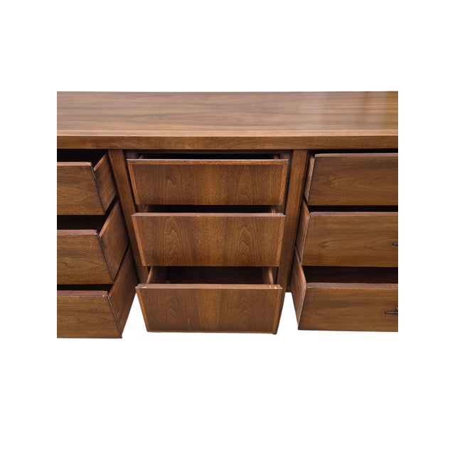 Wood Vintage Danish Modern Century Furniture Dresser Chest Sideboard Rosewood Bronze For Sale - Image 7 of 18