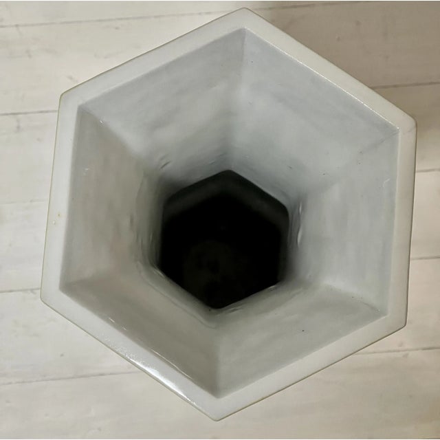 Chinoiserie Canton Yellow Hexagonal Vase For Sale - Image 9 of 12