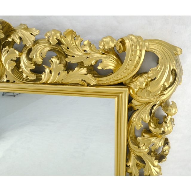 Massive Large Heavy carved Gold Gilt Frame Wall Mirror Regency Style For Sale - Image 14 of 17