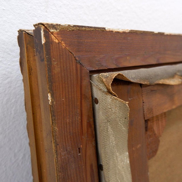 Beige Max Moreau, Portrait of an Ancestor, 1924, Oil on Canvas For Sale - Image 8 of 14