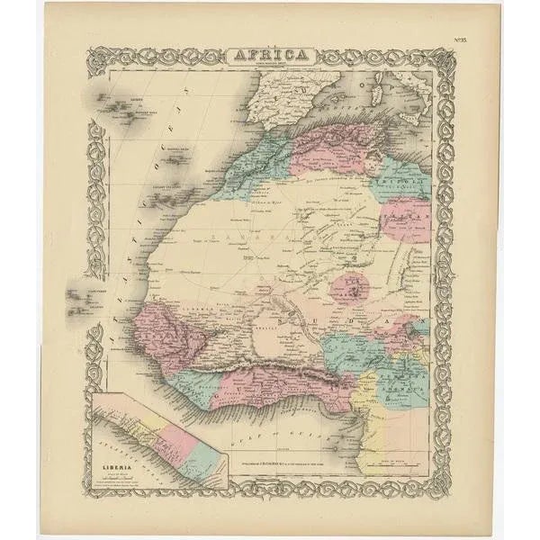 Set of three individual maps of Africa including 'North West Africa', 'North Eastern Africa' and 'Southern Africa'. All...