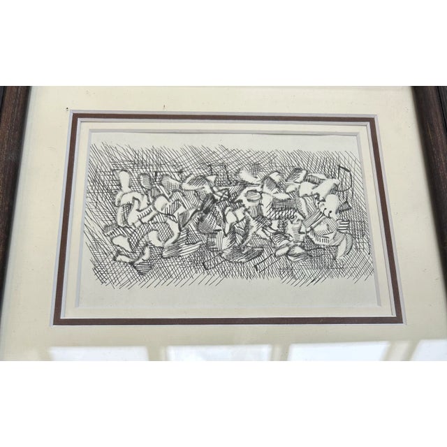 1950’s original abstract expressionist painting / drawing. 10x8 or 15.5x13.5 framed. Check out my shop Robins Egg Gallery...