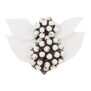 Vintage 1930s Miriam Haskell White Glass Leaves & Beads Dress Clip
