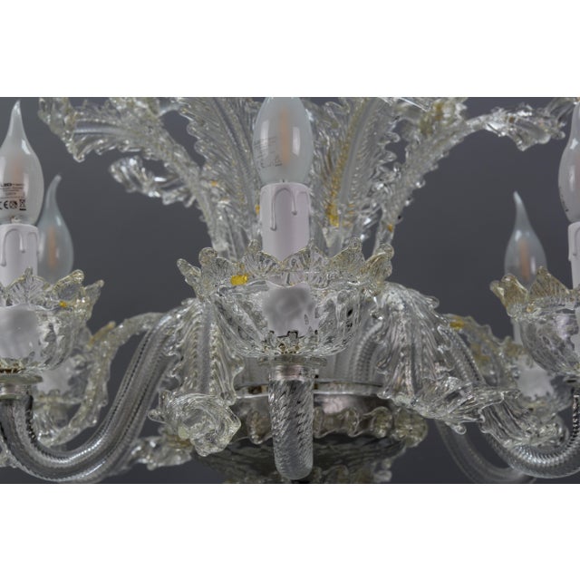 1950s Venetian Murano Glass and Gold Dust Floral Chandelier, Italy, 1950s For Sale - Image 5 of 18