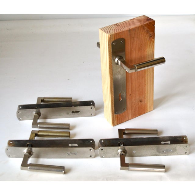 Bauhaus Bauhaus Door Handles by Walter Gropius, 1930s, Set of 4 For Sale - Image 3 of 5