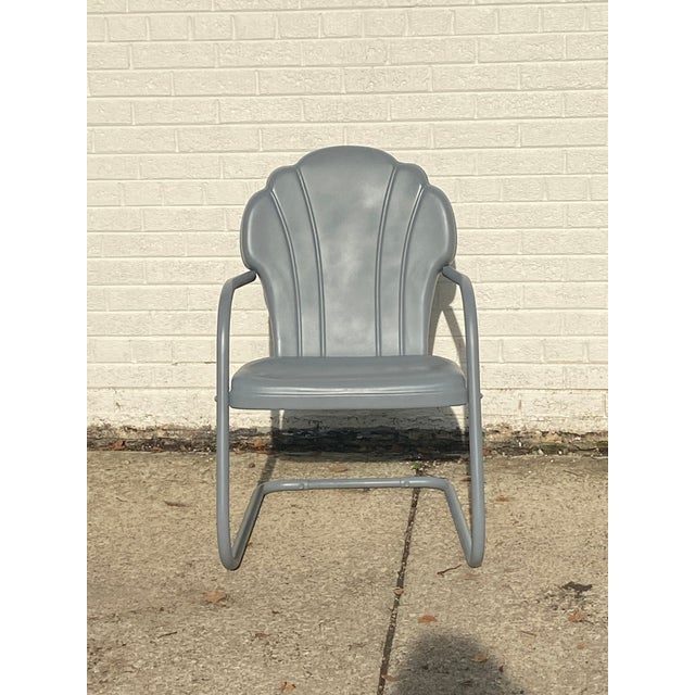 1950s Shell Mid Century Metal Patio Chair Chairish