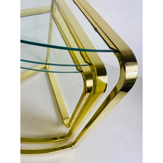 Mid-Century Modern Design Institute of America Brass Modernist Nesting Tables For Sale - Image 3 of 12