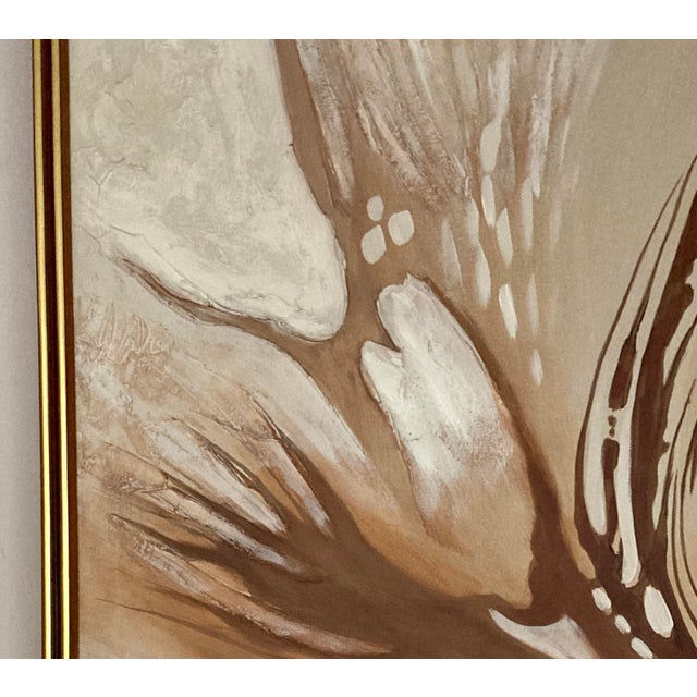 Almond Vintage 1960s Abstract Oil Painting on Canvas Signed Anderson For Sale - Image 8 of 9