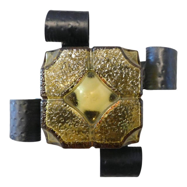 20th Century Brutalist Murano Sconce For Sale