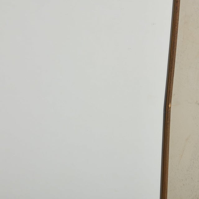 Brass Modern Brass Mirror with Rounded Corners, France 20th Century For Sale - Image 8 of 12