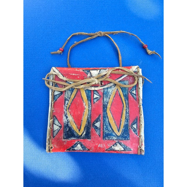 Early 19th C Lakota Sioux Hand Painted Parfleche Pouch in Custom Display Frame For Sale - Image 10 of 10