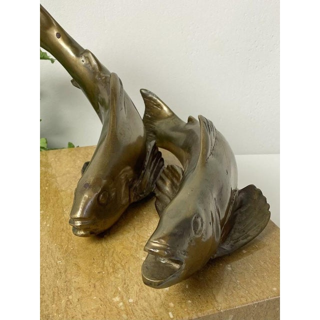 Bronze Koi Fish on Marble Base, 1930s For Sale - Image 15 of 17