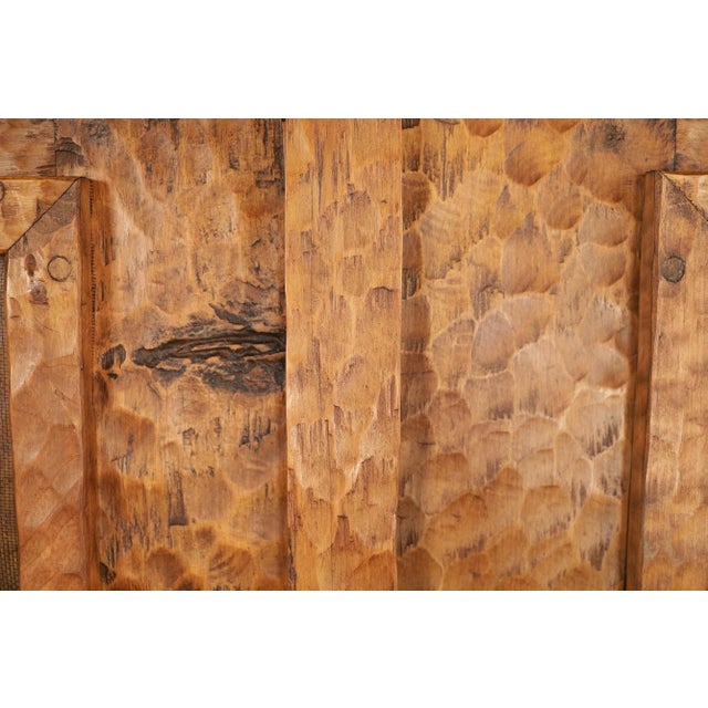 Handcrafted Solid Wood Rustic Exterior Double French Door – Custom Mexican Design Made to Order For Sale - Image 11 of 16