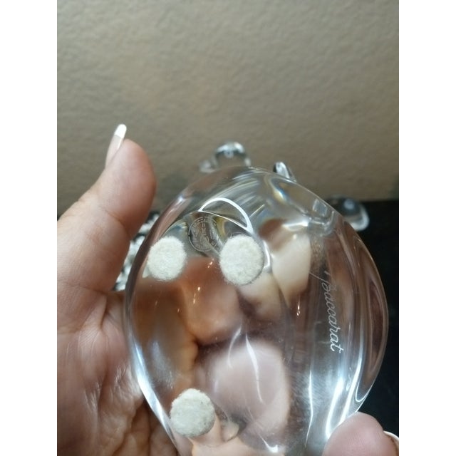 Gorgeous Pair of Baccarat France Crystal Dove Figurines For Sale - Image 4 of 7