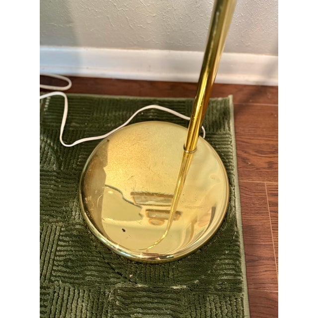 Gold Vintage Space Age Arc Lamp in Gold, Circa 1970s. Sleek, Sculptural. In Style of Robert Sonneman For Sale - Image 8 of 10